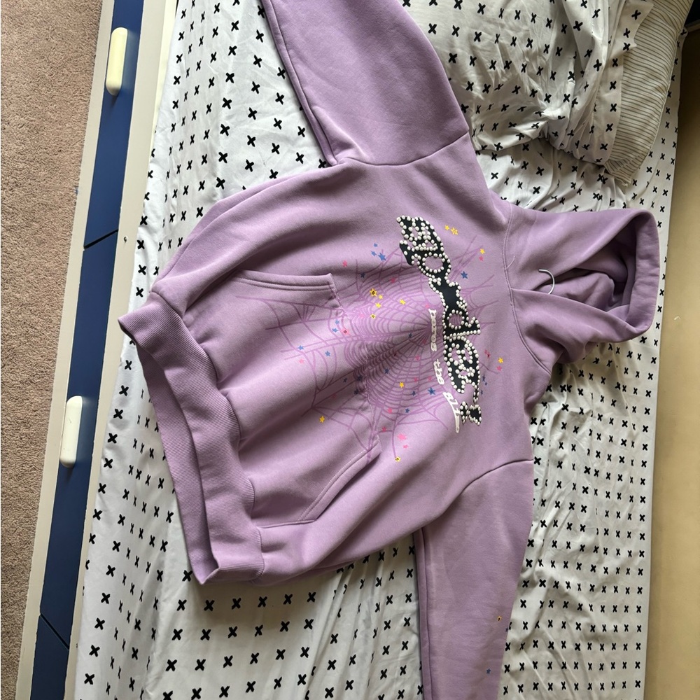 BRAND NEW SPIDER/Sp5der hoodie pink need gone asap please read description